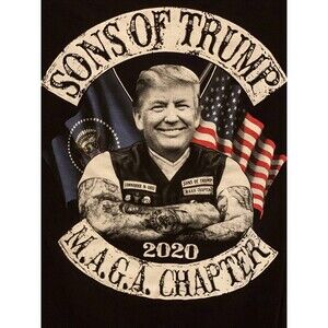 Sons Of Trump Maga Chapter 2020 Usa Distressed Flag Ladies' Med Crewneck T-Shirt